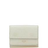 セリーヌ 三つ折り財布 コンパクトウォレット ライトグリーン レザー レディース CELINE 【中古】